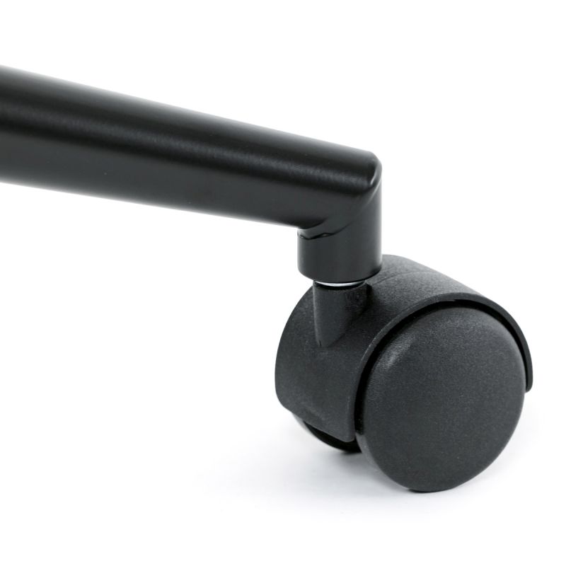 Stolička kancelárska, čierna látka v dekore brúsenej kože, čierny kovový kríž