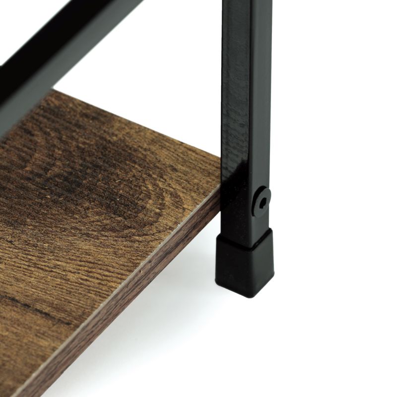 Regál, 2 police, dekor staré drevo-čierny lak