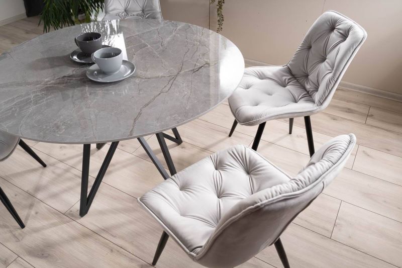 Okrúhly jedálenský stôl 120, čierny-sivý