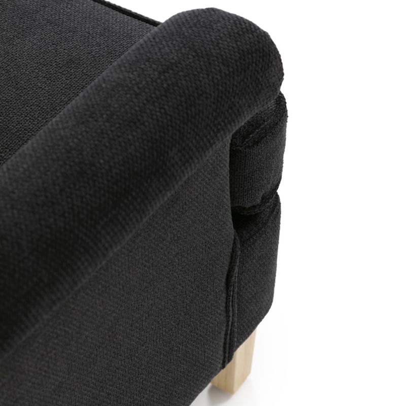 Elegantné kreslo ušiak, čierna látka