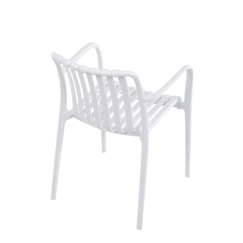 Moderná plastová stolička do jedálne, biela