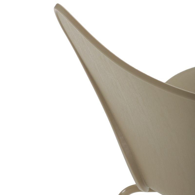 Stolička jedálenská, cappucino plast, kovová podnož