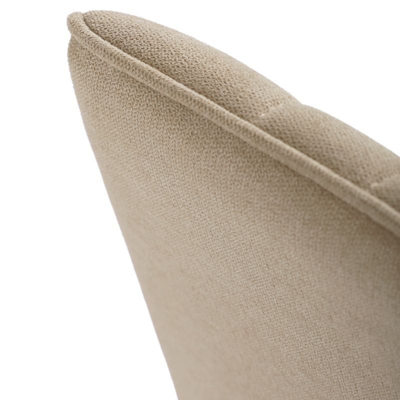 Stolička jedálenská, béžová látka, sivé kovové nohy