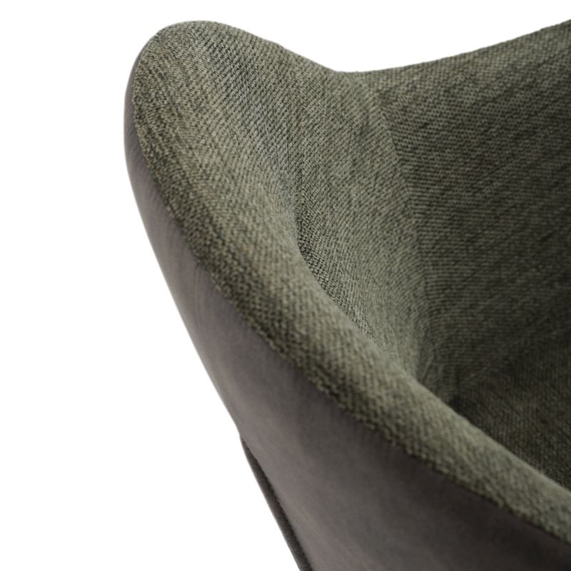 Otočná jedálenská stolička, zelená a tmavo šedá látka