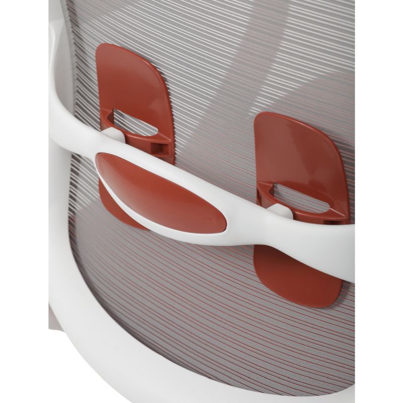 Stolička kancelárska, šedý MESH a červená látka