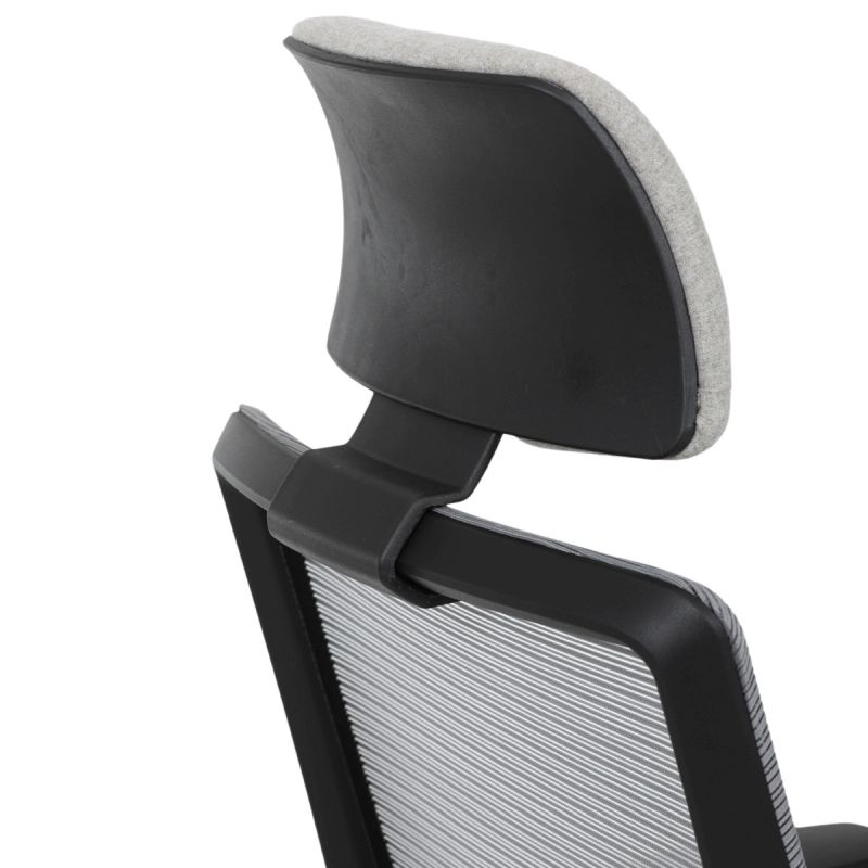 Moderné kancelárske kreslo, sivá MESH sieťovina, sivá látka
