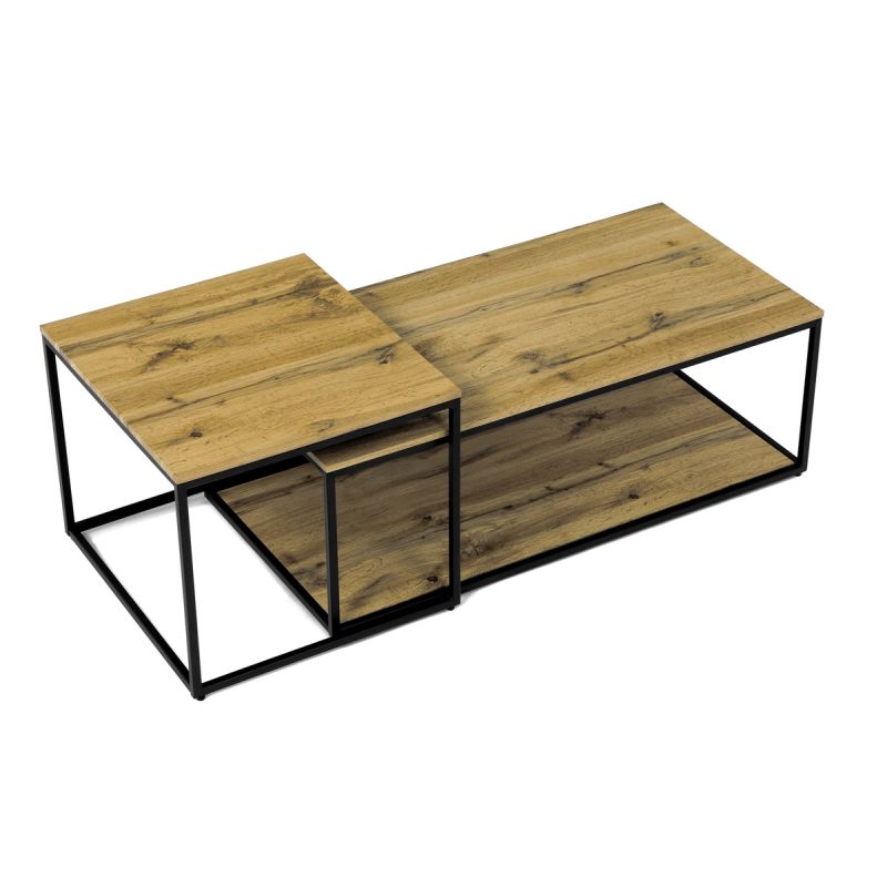 Stôl konferenčný, set 2 ks, MDF doska, dekor divoký dub