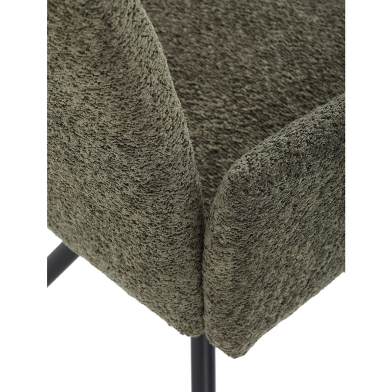 Stolička jedálenská, zelená látka, čierny kov, otočný mechanizmus 90 °, funkcia reset