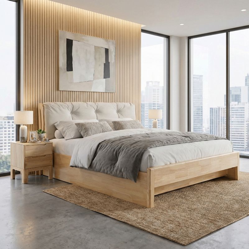 Manželská posteľ, 160x200, masívne drevo, prírodná, úložný priestor