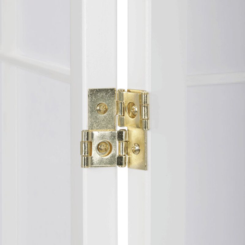 Štýlový 4-dielny paraván s drevenou konštrukciou v bielej farbe