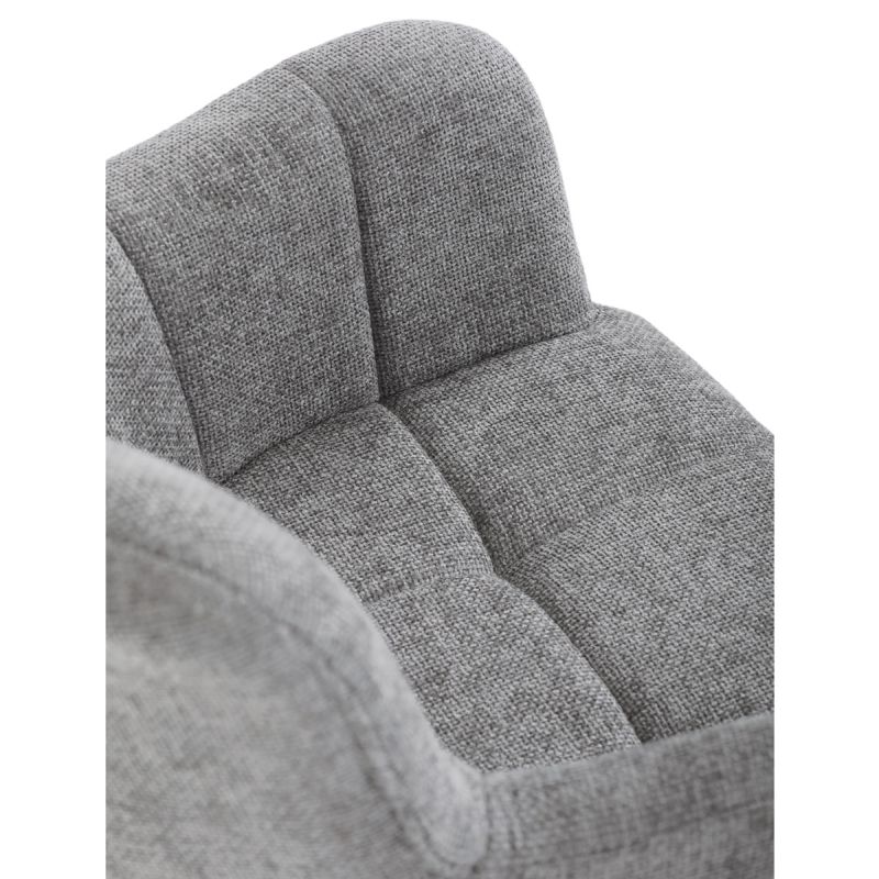 Jedálenská stolička čalúnená sivou látkou, otočný mechanizmus