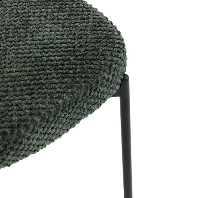 Praktická jedálenská stolička, čalúnená zelenou látkou