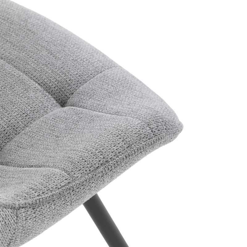 Stolička jedálenská, otočný mechanizmus 90, sivá látka 