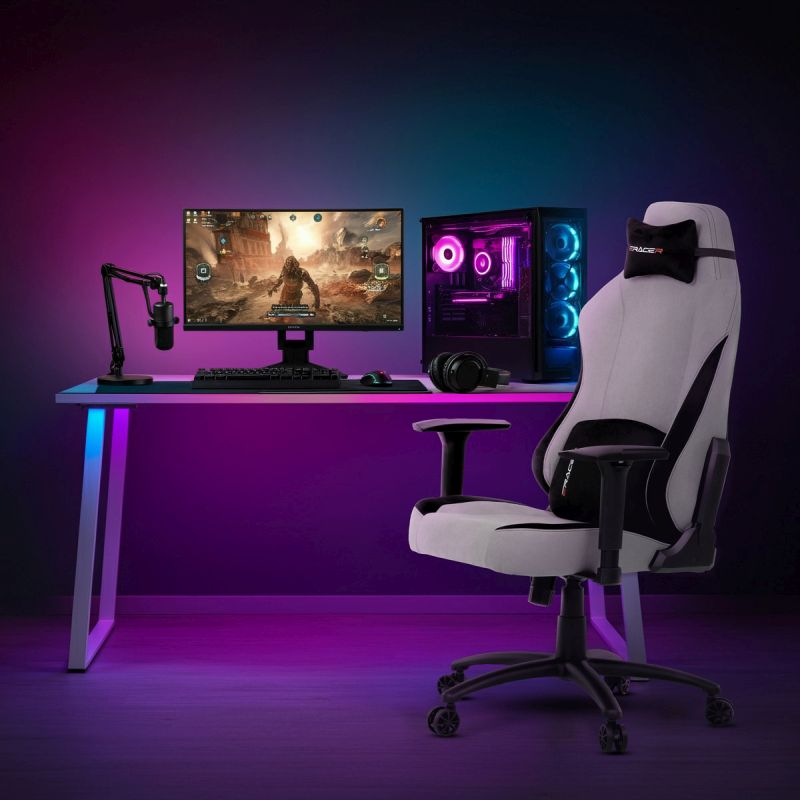 Herné kreslo, strieborná látka, hojdací mechanizmus