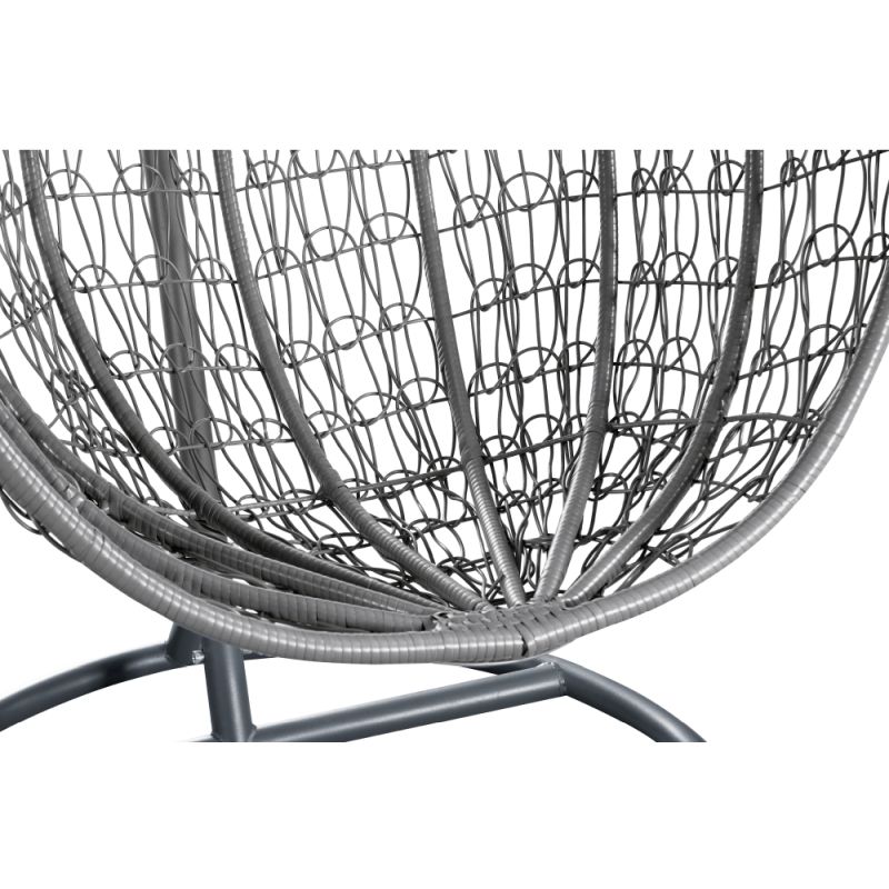 Závesné kreslo s elegantným dizajnom, sivé