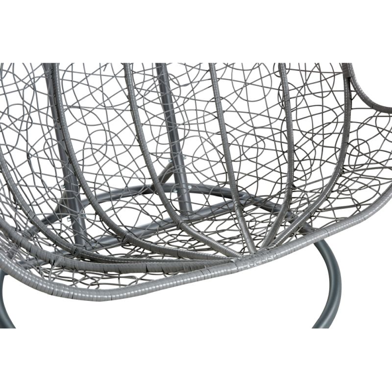 Závesné dvojkreslo s elegantným dizajnom, sivé