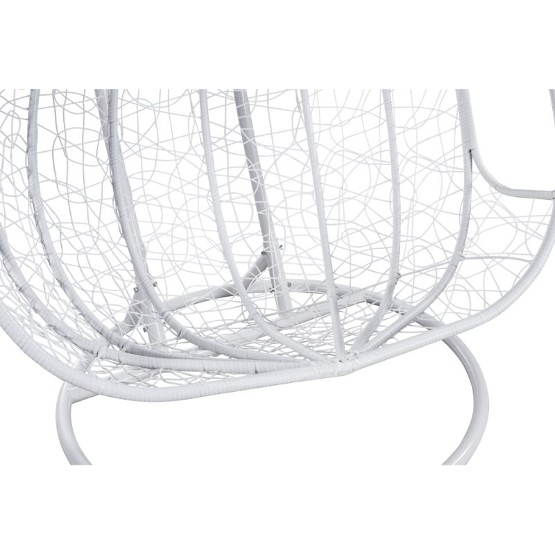 Závesné dvojkreslo s elegantným dizajnom, biele