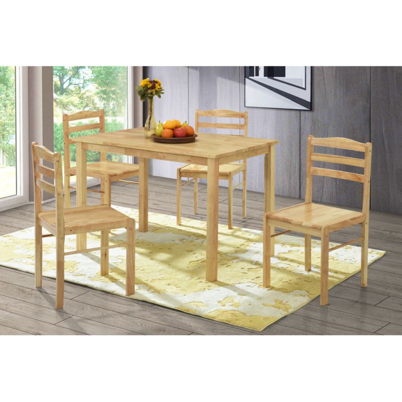 Moderný jedálenský set  1+4, masívne drevo, prírodná