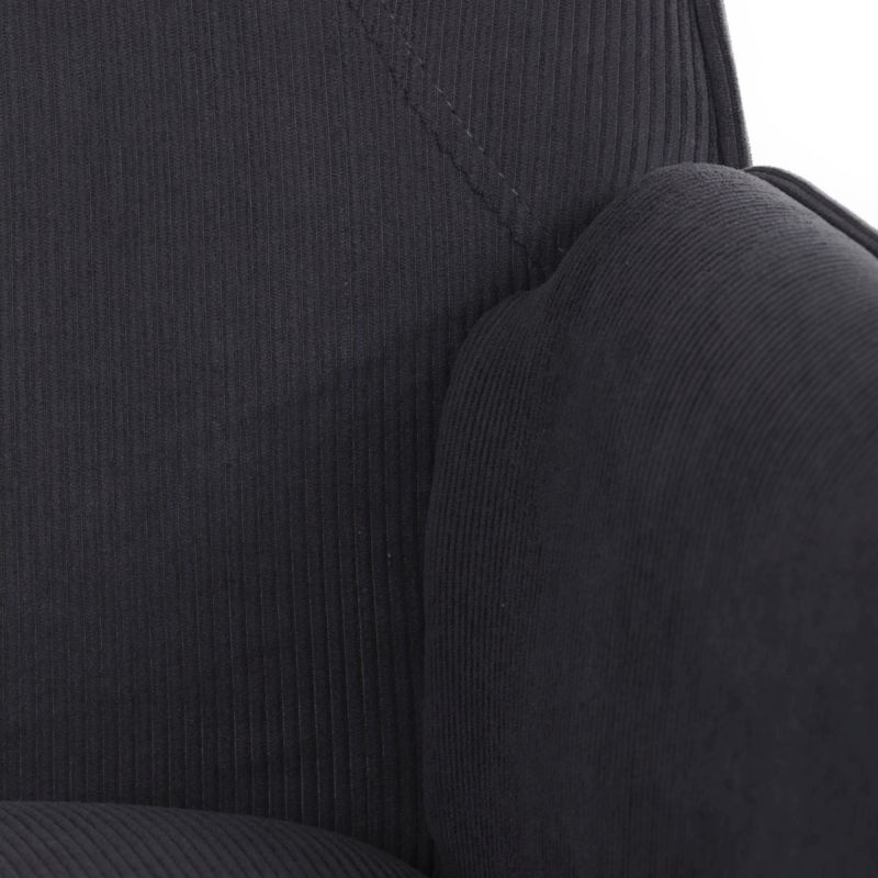 Moderné elegantné kreslo, poťah sivá menčestrová látka