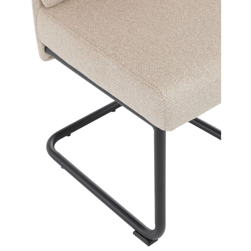 Stolička jedálenská, taštičkové pružiny, krémová látka