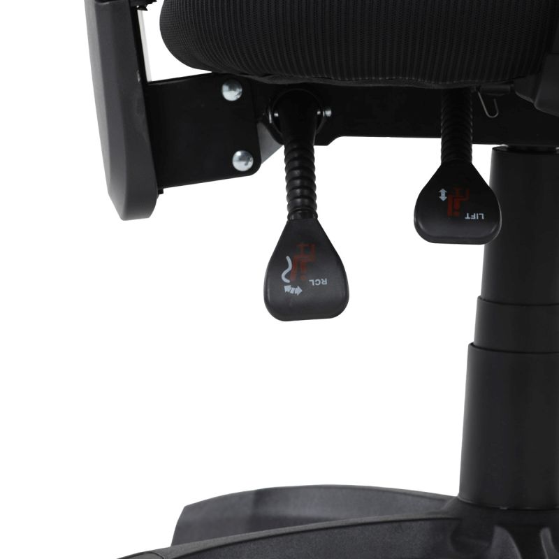 Moderná kancelárska stolička v čiernom sieťovanom dizajne