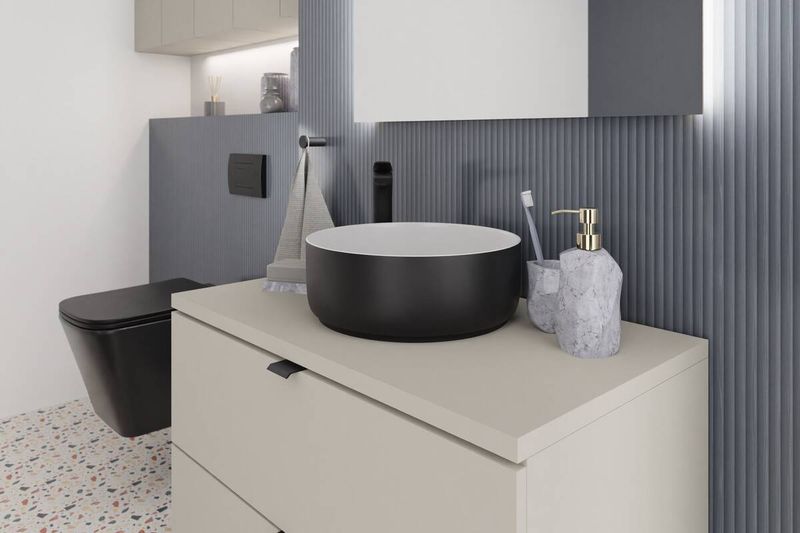 Umývadlo CMD SIMPLE 8 WHITE/BLACK 36 UM-6259-DP biela/čierna