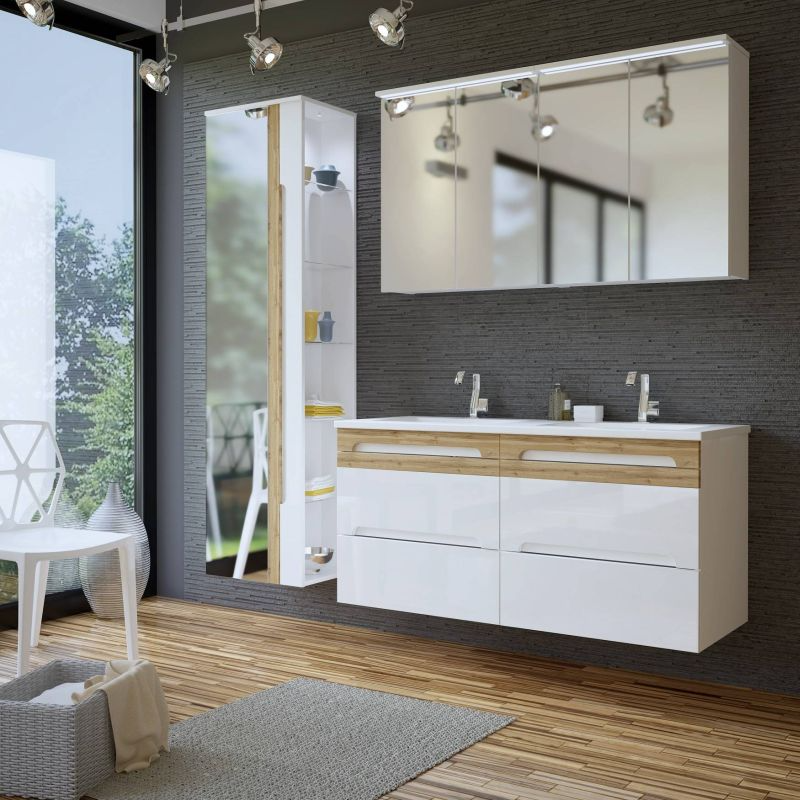 Kúpeľňová skrinka WHITE 802 biela/biely vysoký lesk