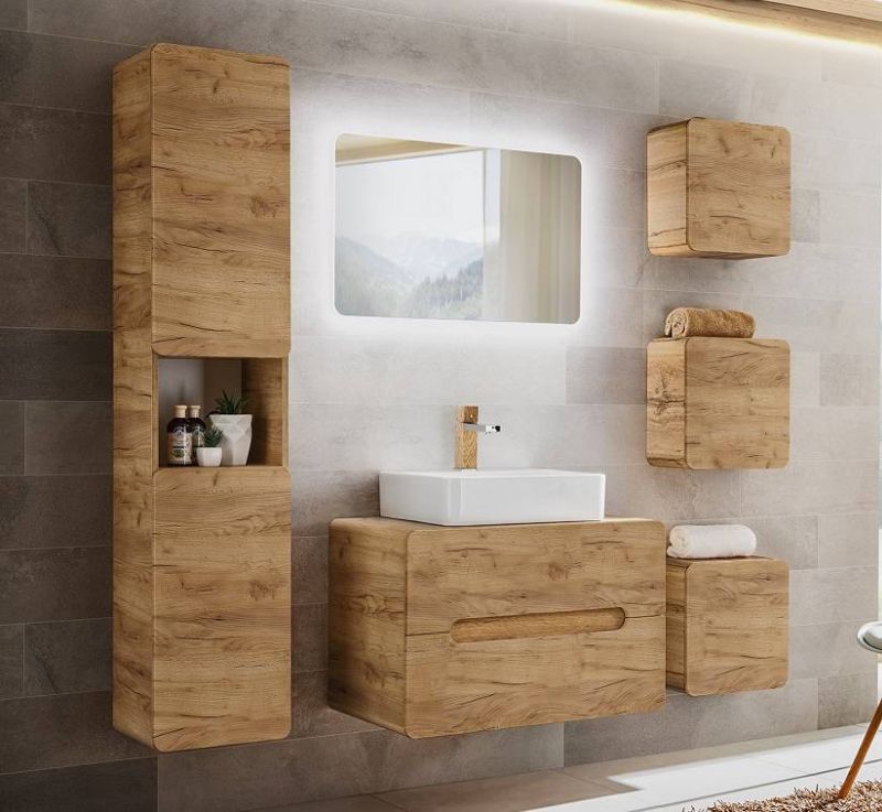 Skrinka do kúpeľne 828 dub craft zlatý