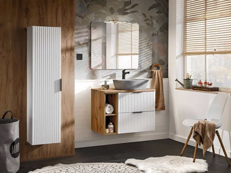 Skrinka do kúpeľne 82-80-B-2S biela-biely mat