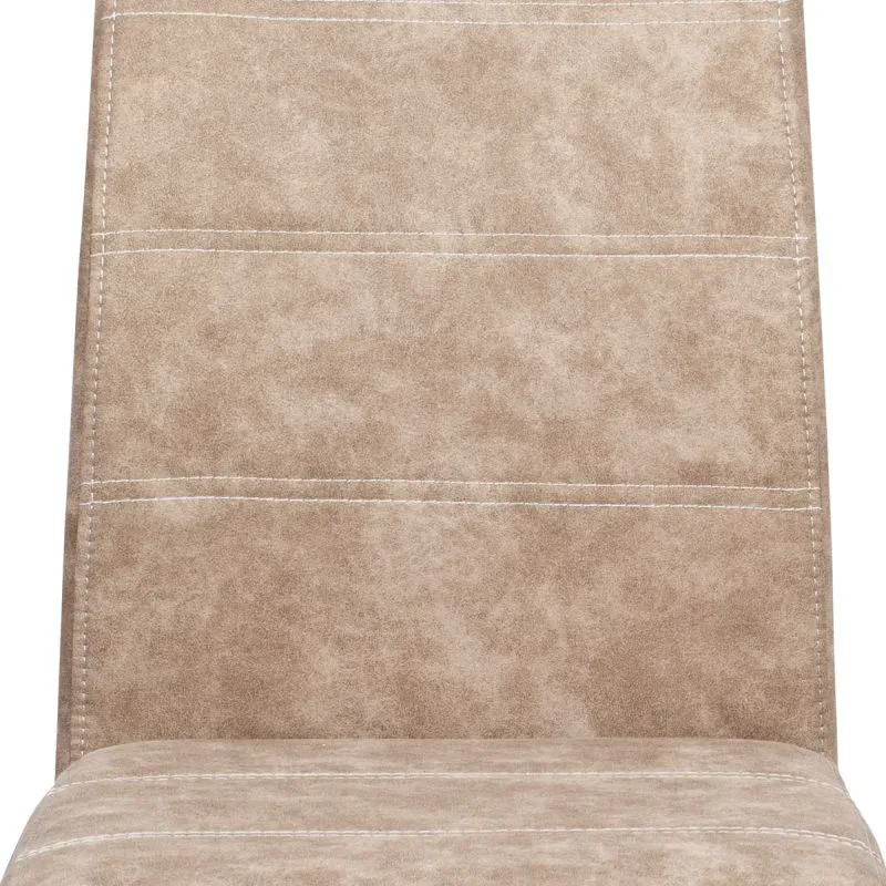 Stolička čalúnená príjemnou krémovou látkou imitujúcou brúsenú kožu