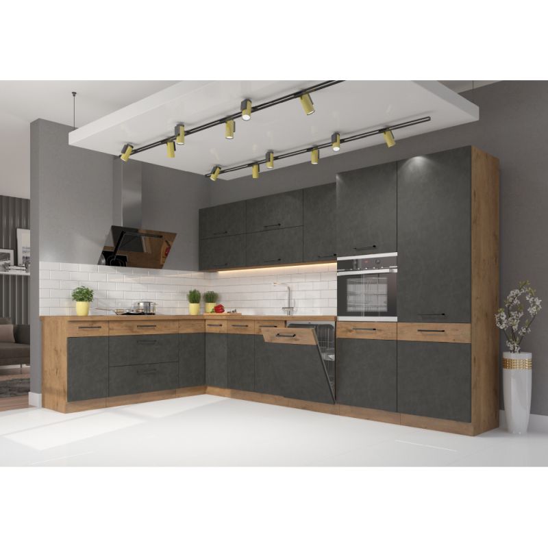 Horná skrinka, sivá matná/dub lancelot, 50 GU-36 1F, 1x dvierka