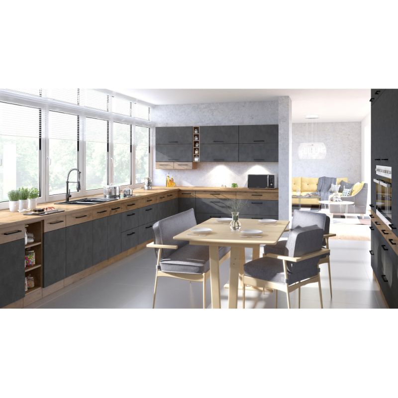 Dvierka na umývačku riadu, sivá matná/dub lancelot, 570x596