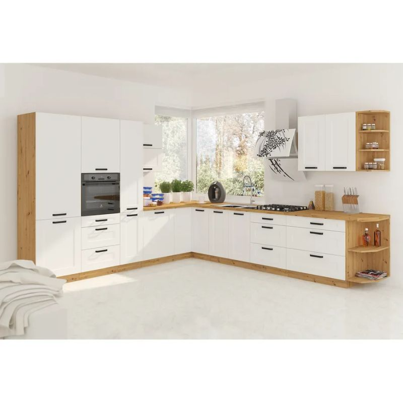 Horná rohová skrinka, biela, 58x58 GN-90 1F, 1x dvierka