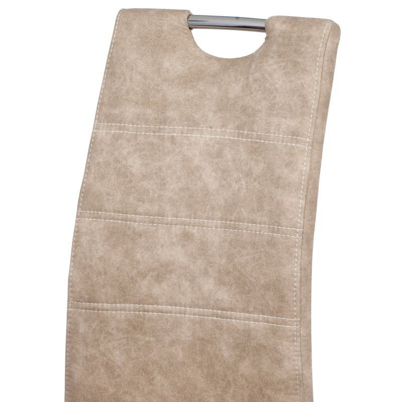 Moderná stolička do jedálne čalúnená krémovou látkou