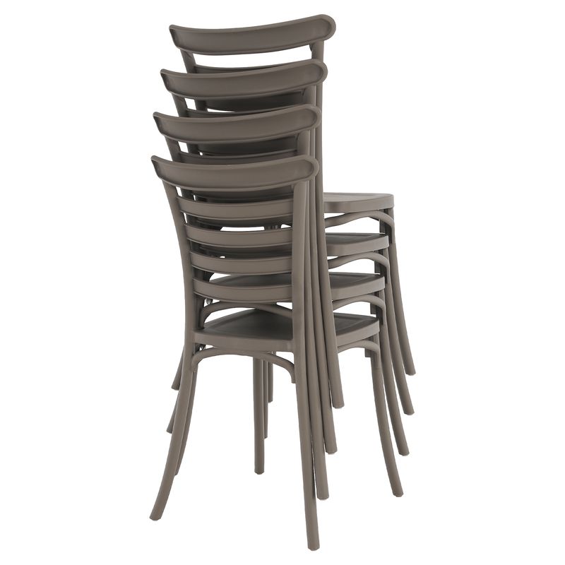 Stohovateľná stolička plastová, sivohnedá taupe