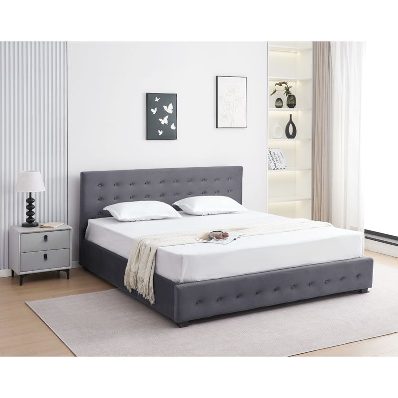 Posteľ s úložným priestorom v sivom odtieni, 180x200