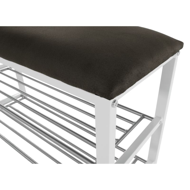 Lavica s botníkom, sivá-biela