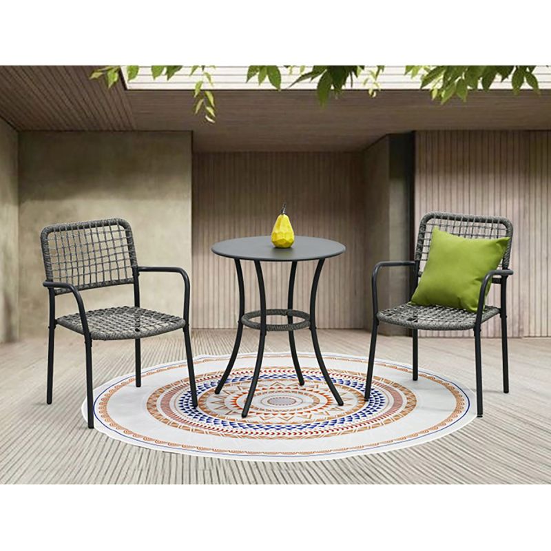 Záhradný set 1+2 z polyratanu v sivom odtieni