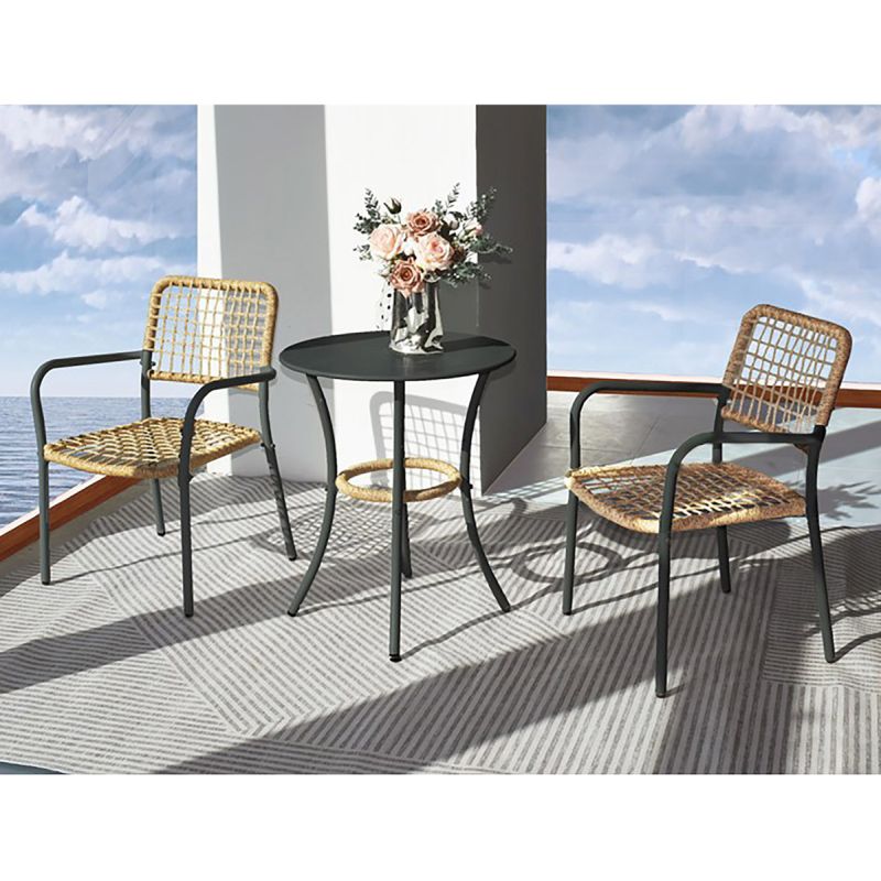 Záhradný set 1+2 z polyratanu v prírodnom odtieni