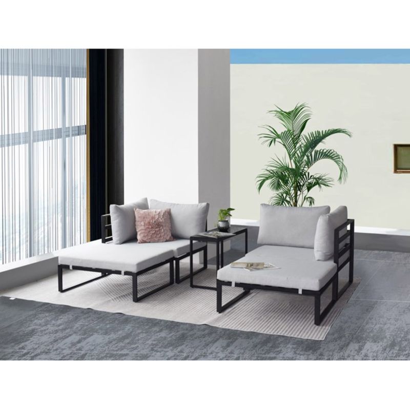 Moderná záhradná zostava, látka svetlosivá