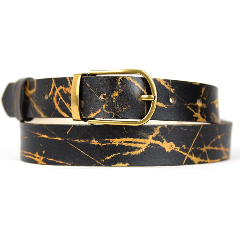 Ručne maľovaný kožený opasok, 135cm, Limitovaná edícia 01