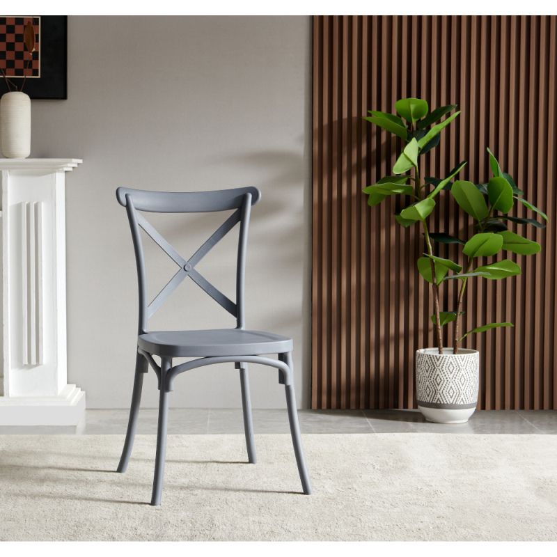 Plastová stohovateľná stolička, sivá