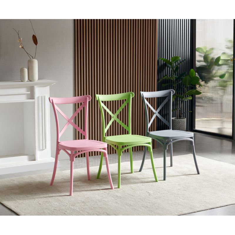 Plastová stohovateľná stolička, zelená