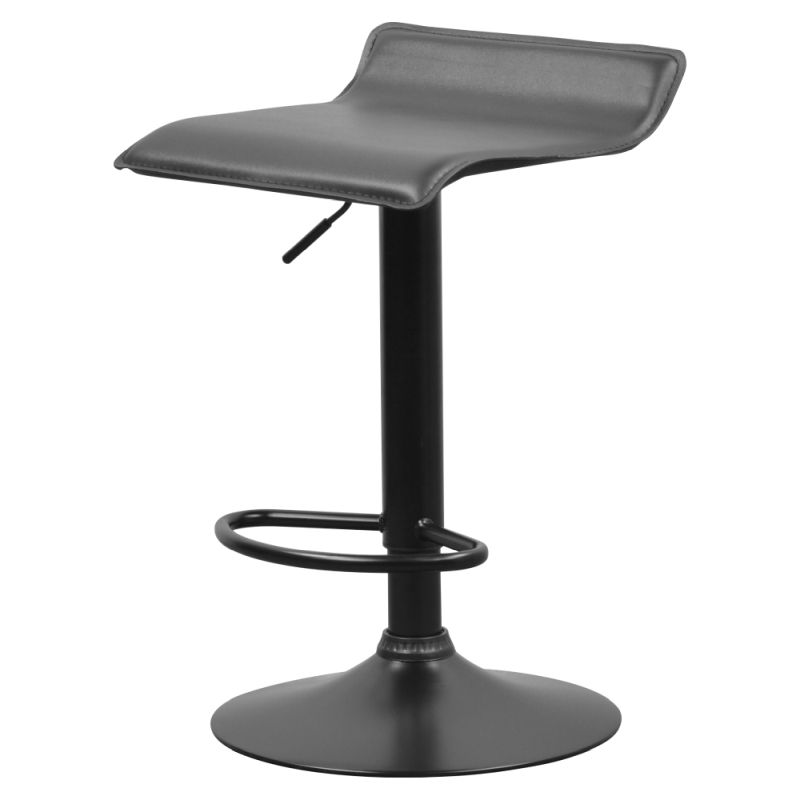 Dizajnová barová stolička so sedadlom v čiernej ekokoži