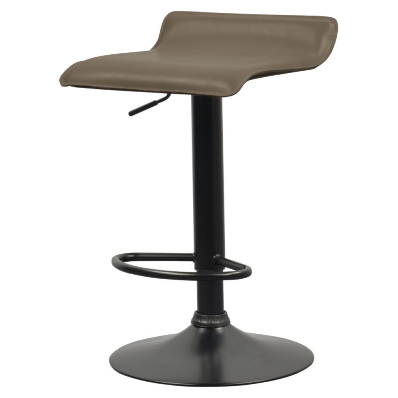 Dizajnová barová stolička so sedadlom v sivohnedej Taupe ekokoži