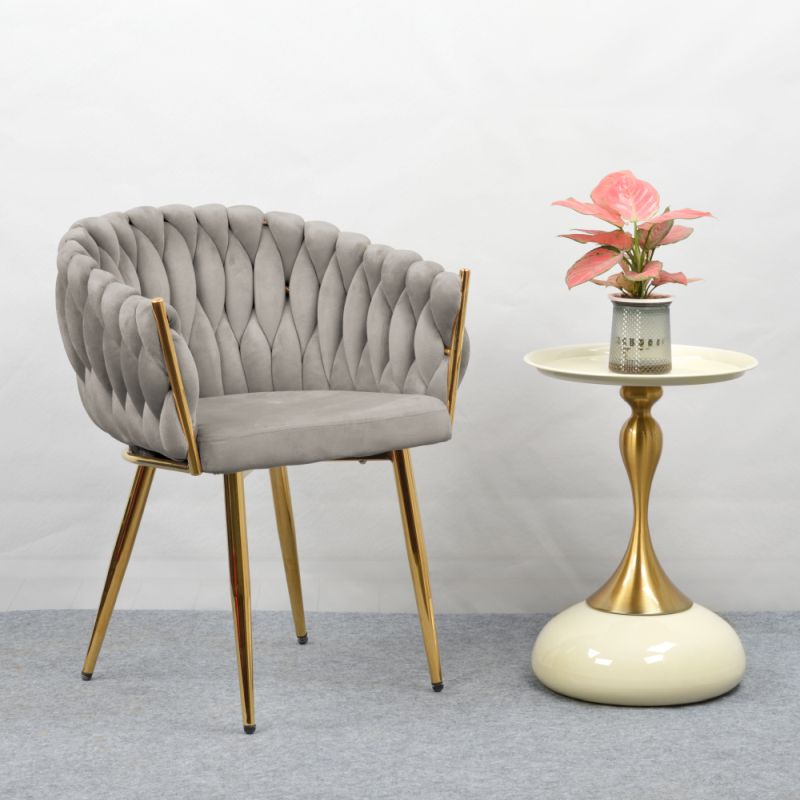 Jedálenské kreslo s elegantným dizajnom, sivohnedá Taupe Velvet látka