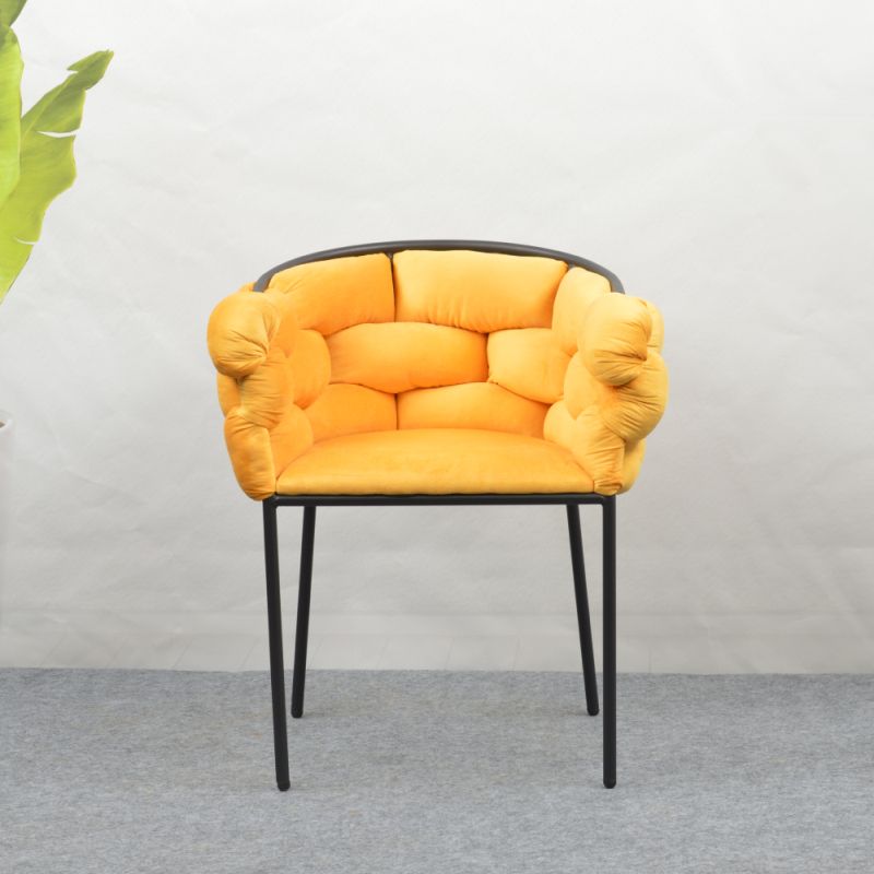 Elegantné jedálenské kreslo s elegantným dizajnom, žltá Velvet látka