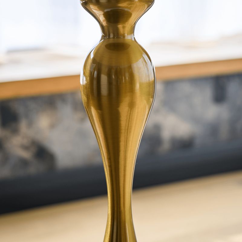 Štýlový príručný stolík, biela Ivory-zlatá