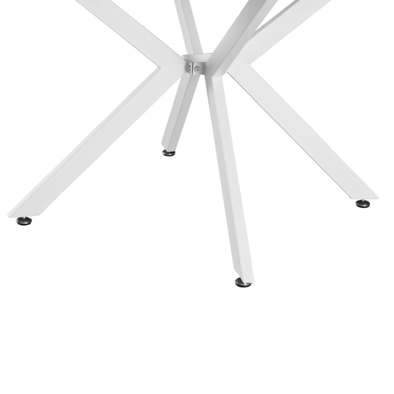 Okrúhly jedálenský rozkladací stôl, biela, 100-140 cm