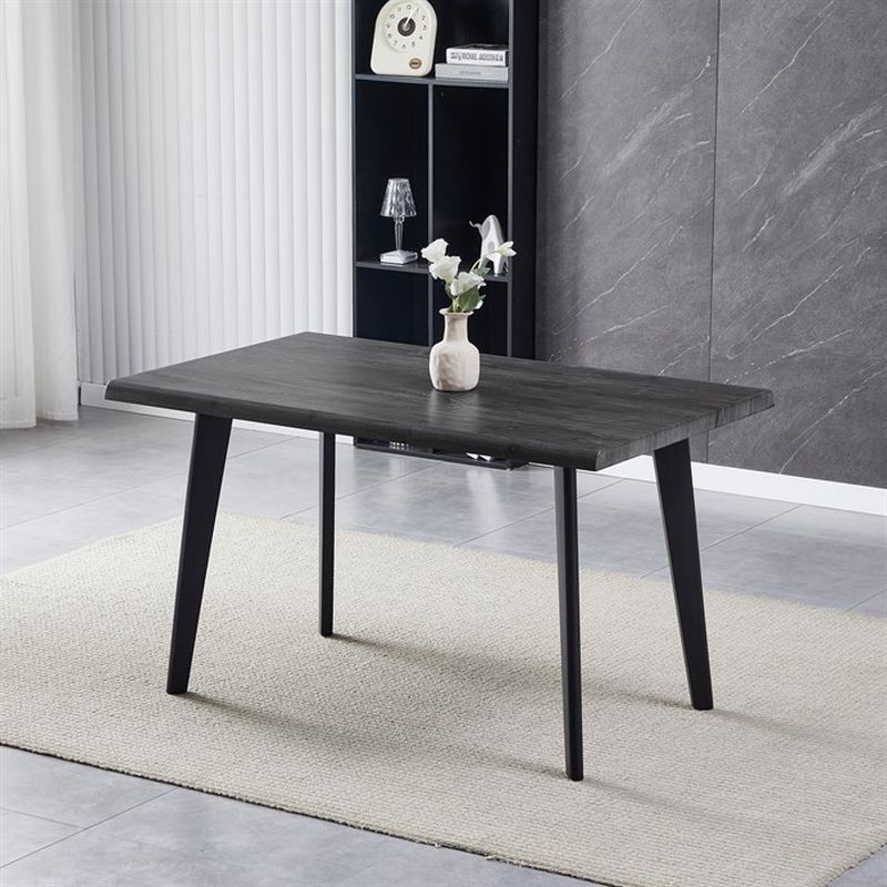 Stôl jedálenský 130x80, MDF doska dekor sivý dub, nohy čierne